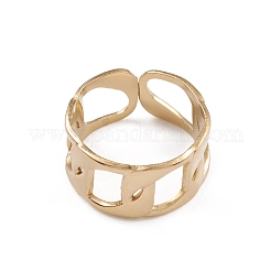 イオンプレーティング(IP) 304 ステンレススチール カーブチェーン カフリング 女性用  14KGP本金メッキ  内径：16.8mm&nbsp;RJEW-G285-07G