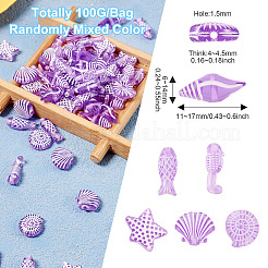 100G Ocean Theme Transparent Acrylic Beads&nbsp;MACR-TA0001-80B