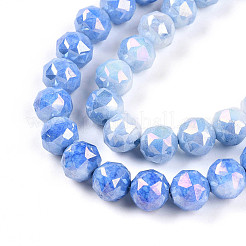 Anti-Tarnish Electroplate Glass Beads Strands&nbsp;X-GLAA-N010-8mm-02