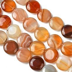 Flat Round Gemstone Natural Red Agate Stone Beads Strands&nbsp;X-G-S110-03