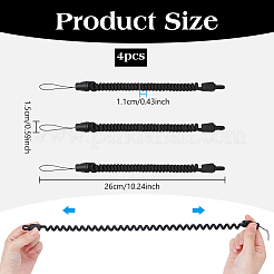 ポリエステル弾性紐4本  携帯ストラップ  ブラック  260x15x11mm&nbsp;AJEW-NB0008-72A