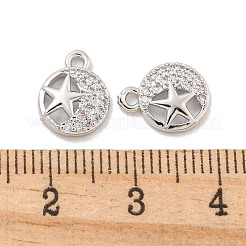 Brass Micro Pave Clear Cubic Zirconia Charms&nbsp;KK-Z044-18P