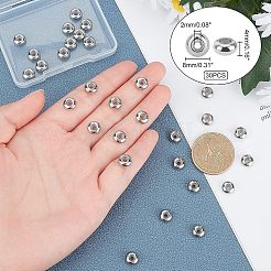 ステンレススチールビーズ  内部のゴムと  スライダービーズ  ロンデル  ステンレス鋼色  8x4mm  穴：2mm  30個/箱&nbsp;STAS-UN0018-24P