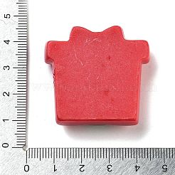 クリスマステーマの樹脂カボション  赤い箱  37x39x11mm&nbsp;CRES-U002-01C