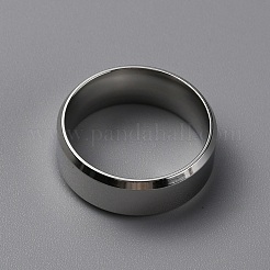 304ステンレススチール製ワイドバンド指輪 女性用 男性用  プレーンバンドリング  ステンレス鋼色  8mm  内径：usサイズ9 1/4（19.1mm）&nbsp;RJEW-WH0009-12E