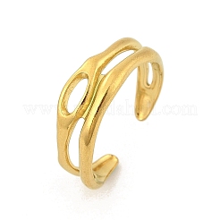 Hollow Out 304 Stainless Steel Cuff Rings for Women&nbsp;RJEW-G338-23G