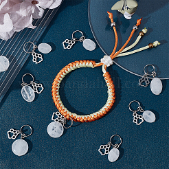 18Pcs Natural Quartz Crystal Keychains&nbsp;HJEW-CA0001-20