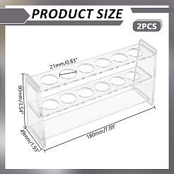 6 Hole Glass Multi-Use Cylinder Tube Display Racks&nbsp;AJEW-WH0596-418A