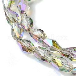Transparent Electroplate Glass Beads Strands&nbsp;GLAA-K064-03B-HR03