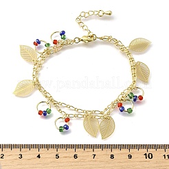 Brass Oval Link Multi-strand Bracelets&nbsp;BJEW-U040-01G