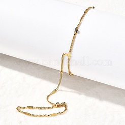 304 Stainless Steel Rhinestone Link Ring Bracelets for Women&nbsp;BJEW-Z140-05G