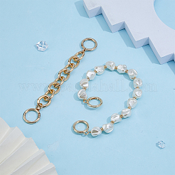 Plastic Pearl Alloy Phone Hand Strap Chains&nbsp;FIND-WH0260-55LG