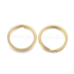 イオンプレーティング（IP）304ステンレススチール製スプリットキーリング  キーホルダー留め金のパーツ  ゴールドカラー  28x2.8mm  内径：23mm&nbsp;STAS-G122-12G