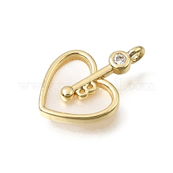 Brass Micro Pave Clear Cubic Zirconia Pendants&nbsp;CU-CBAF50C-13G
