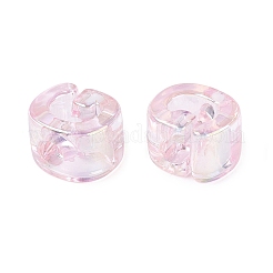 UV Plating Transparent Acrylic European Beads&nbsp;OACR-M027-02G-01