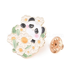 Panda with Daisy Enamel Pins&nbsp;JEWB-L028-02G-01