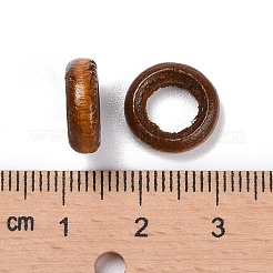 ドーナツ木製の連結リング  染め  無鉛の  シエナ  12x4mm  穴：6mm&nbsp;WOOD-Q014-12mm-07-LF