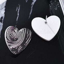 Heart Acrylic Printed Stud Earrings for Women&nbsp;EJEW-G418-01D