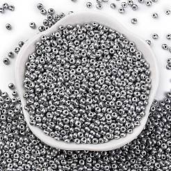 ベーキングペイントガラスのシードビーズ8/0  丸い穴  ティアドロップ  銀  3x2mm  穴：1mm  約416個/10g&nbsp;X1-SEED-M012-02A-52