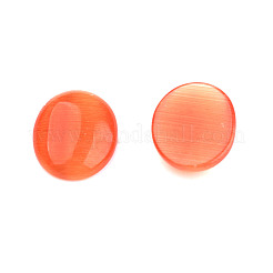 キャッツアイガラスカボション  楕円形/ライス  トマト  約13 mm幅  長さ18mm  厚さ4mm&nbsp;CE062-13X18-8