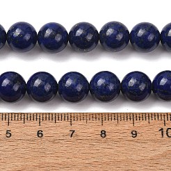 天然石ラピスラズリビーズ連売り  スムーズなラウンド  10mm  穴：1.2mm  約40個/連  15.75''（40センチメートル）&nbsp;GG-CBA59DD-C03-10mm