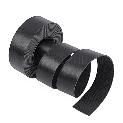 Puレザーリボン  フラット  ブラック  1インチ（25x1.5mm）  2.5 m /ロール&nbsp;LC-WH0003-01