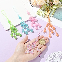 5Pcs 5 Colors Transparent Glass Bead Pendant Decorations&nbsp;HJEW-YW00462