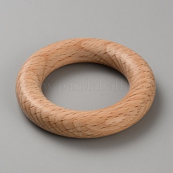 未完成の天然木のリンクリング  マクラメ木製リング  バリーウッド  69.5x12mm  内径：43.5mm&nbsp;WOOD-WH20010-02D