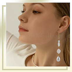 4 連売り天然淡水貝ビーズ 連売り  菱形  貝殻色  10~13x10~12x3~4mm  穴：0.9mm  約33個/連  14.57インチ（37cm）&nbsp;SHEL-SC0001-77