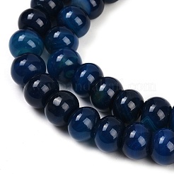 染め加工天然石瑪瑙ビーズ連売り  ロンデル  ダークブルー  15~16x11.5~12mm  穴：1.8mm  約30個/連  13.66''~14.17''（34.7~36センチメートル）&nbsp;G-U030-A01-01
