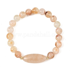 Natural Mixed Stone Round and Oval Beaded Stretch Bracelets&nbsp;BJEW-JB14485