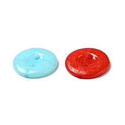 服装デザイン用アクリル縫い付け用ボタン  プラスチックボタン  2穴  染め  フラットラウンド  ミックスカラー  15x2mm  穴：1mm&nbsp;X-BUTT-E087-B-M