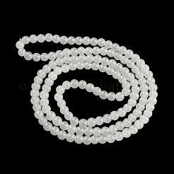 焼き絵用塗料、模造翡翠ガラス、丸ビーズの連  ホワイト  6.5mm  穴：1.5mm  約135~140個/連  31.8インチ&nbsp;DGLA-Q021-6mm-01