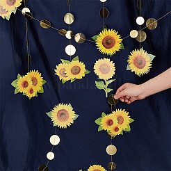 AHADEMAKER Paper Sunflower Garland&nbsp;HJEW-GA0001-17