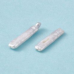 バロック天然ケシパールビーズ  長方形  貝殻色  23~25x5~5.5x3.5~4mm  穴：0.7mm&nbsp;PEAR-N020-P27