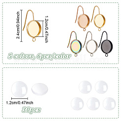 DIY Blank Dome 304 Stainless Steel Dangle Earrings Making Finding Kits&nbsp;DIY-AN0001-08