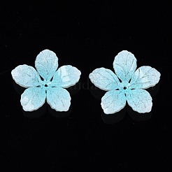 プラスチックビーズ  花  空色  22x23x4mm  穴：0.8mm&nbsp;KY-N015-023A