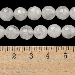 天然石クオーツクリスタルビーズ連売り  (128 ファセット)ファセット  ロッククリスタルラウンドビーズ  8mm  穴：1mm  約45個/連  14.57インチ（37cm）&nbsp;X-G-E571-A11-02
