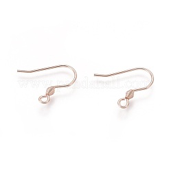 304ステンレススチールピアスフック  耳ワイヤー  水平ループ付き  ローズゴールド  17x18x2.4mm  穴：1.8mm  21ゲージ  ピン：0.7mm&nbsp;STAS-H436-04RG
