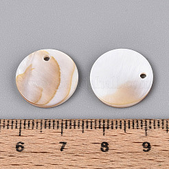 Natural Freshwater Shell Disc Charms&nbsp;BSHE-T014-42A
