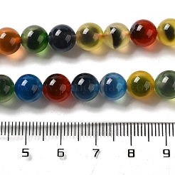 天然染色・加熱処理された瑪瑙ビーズ連売り  ラウンド  ミックスカラー  8mm  穴：1mm  約48個/連  15.16''（38.5センチメートル）&nbsp;G-K356-A01-02