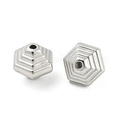 CCBプラスチックビーズ  プラチナ  六角  11x10mm  穴：1.6mm&nbsp;CCB-P013-22C-P