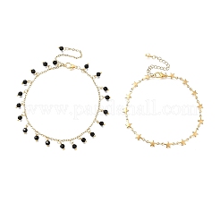 2Pcs 304 Stainless Steel Anklets Sets&nbsp;AJEW-AN00721