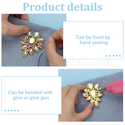 4Pcs Teardrop Shape Hotfix Rhinestone Iron on Patches&nbsp;PATC-FG0002-25B
