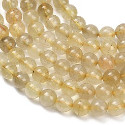 Natural Gold Rutilated Quartz Beads Strands&nbsp;G-H337-A04-03