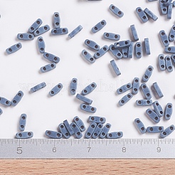 MIYUKIクォーターティラビーズ  日本製シードビーズ  2穴  （qtl2001)マットガンメタル  5x1.20x1.90mm  穴：0.80mm&nbsp;X-SEED-J020-QTL2001