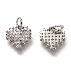 Brass Micro Pave Clear Cubic Zirconia Charms&nbsp;ZIRC-B002-61P