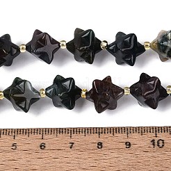 天然石インディアン瑪瑙ビーズ連売り  スター  シードビーズで  12~15.5x11~13x11~13mm  穴：1~1.2mm  約28~29個/連  16.14~17.32インチ（41~44cm）&nbsp;G-Q608-07A-05