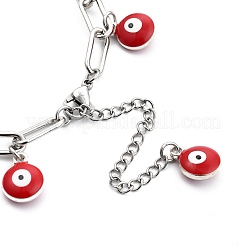 Evil Eye Alloy Enamel Charm Bracelets&nbsp;BJEW-JB05443-01
