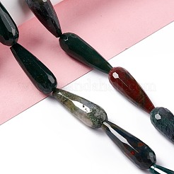 天然石インディアン瑪瑙ビーズ連売り  多面カット  ティアドロップ  28~30x9.5~10.5mm  穴：1.2mm  約13個/連  14.65''~15.39''（37.2~39.1センチメートル）&nbsp;G-I328-06